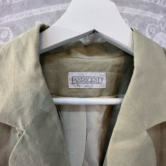 LANDS END LINEN BLEND BLAZER JACKET 10P 10 PETITE M/L SHORT QUALITY 477 - Picture 9 of 16